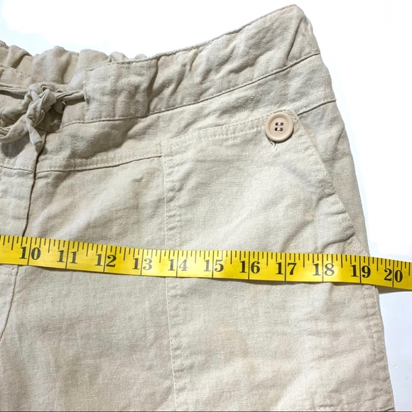 EUC Mothercare Beige Linen Adjustable Waist Cropped Pedal Pants Size 12 - Picture 8 of 11